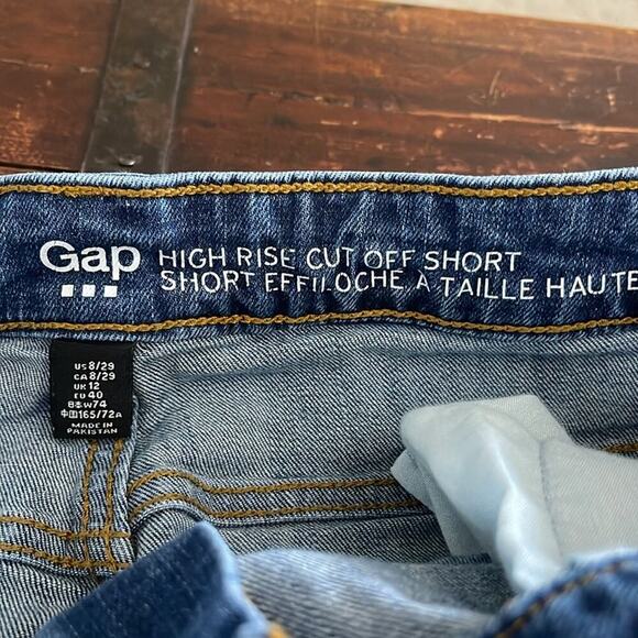 Gap Factory Med WashHigh Rise Cut Off Shorts 3" Inseam Size 8 - Picture 3 of 4